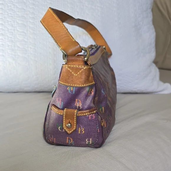 Dooney & Bourke Purple Monogram Shoulder Bag - Picture 2 of 4